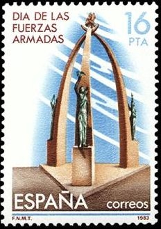 z vendido ESPAÑA 1983 2710 Sello Nuevo Dia de las Fuerzas Armadas Monumento en Burgos c/charnela Espana Spain Espagne Spagna Spanje Spanien Yvert2327 Scott2333 